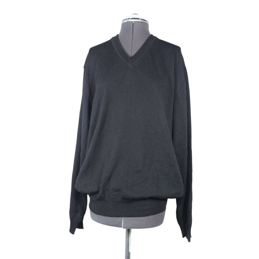 Nordstrom men's extra fine merino wool v-neck knit‎ pullover sweater Italy XL